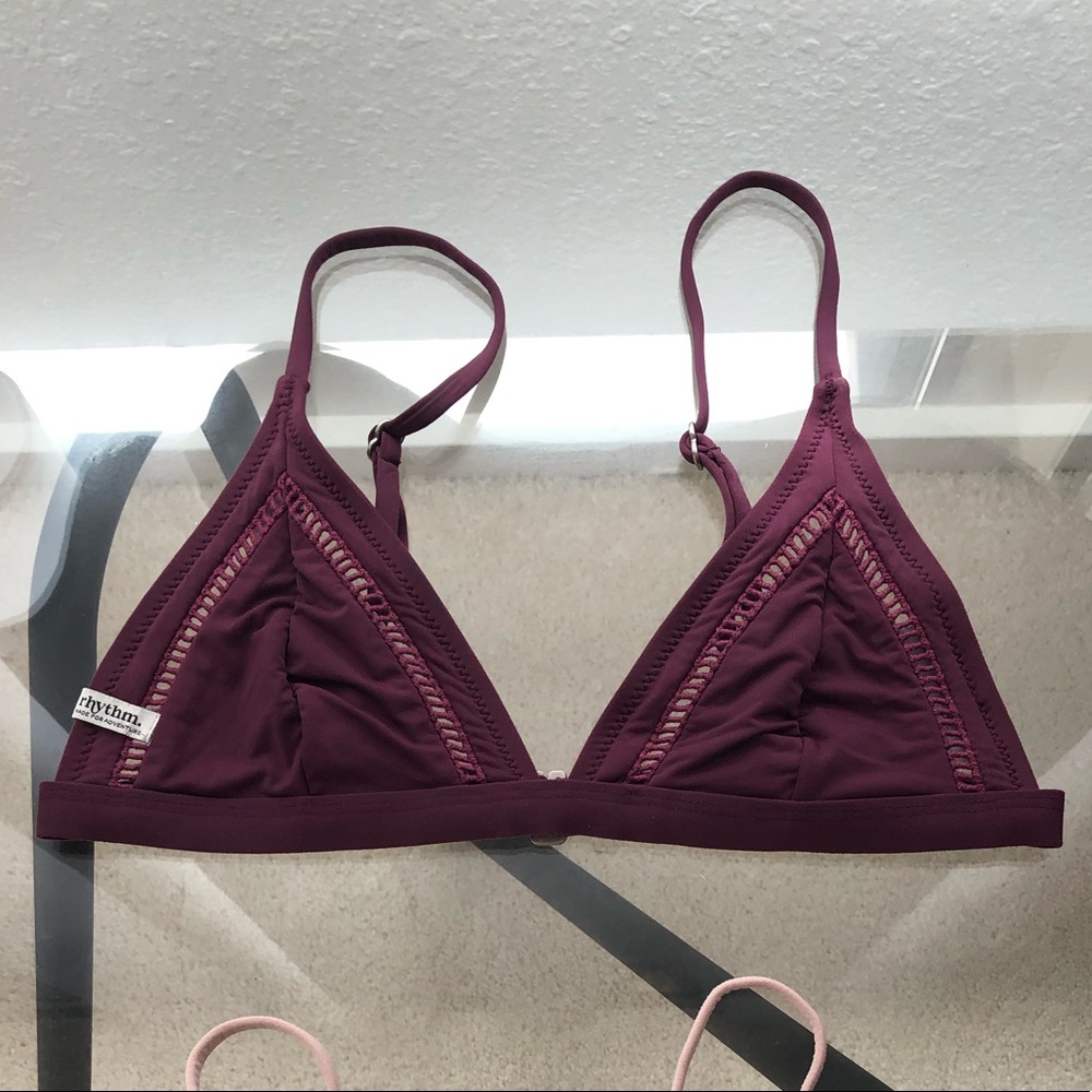 Rhythm bikini top maroon size s